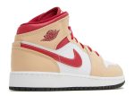 Air Jordan 1 Mid GS ‘Light Curry Cardinal Red’