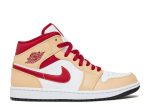 Air Jordan 1 Mid ‘Light Curry Cardinal Red’