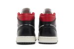 (W) Air Jordan 1 Mid ‘Black Sail Gym Red’ BQ6472-061 CVST