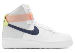 (W) Nike Air Force 1 High White Midnight Navy 334031-117 CVST